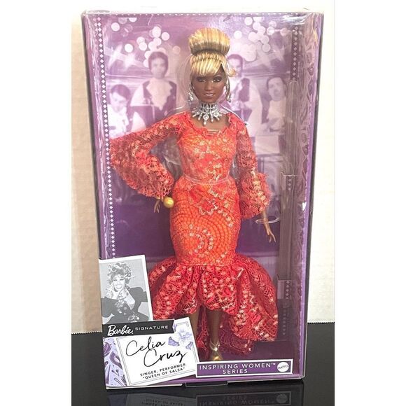 BARBIE SIGNATURE INSPIRING WOMEN CELIA CRUZ 2023 QUEEN OF SALSA CUBAN NEW IN BOX - Picture 1 of 5